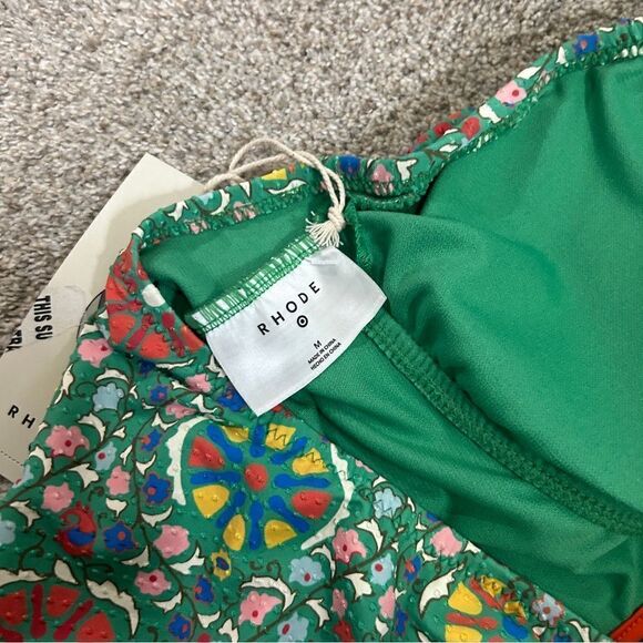 Rhode Zinnia Floral Print Halter High Leg Cheeky One Piece Swimsuit NEW - Picture 6 of 8